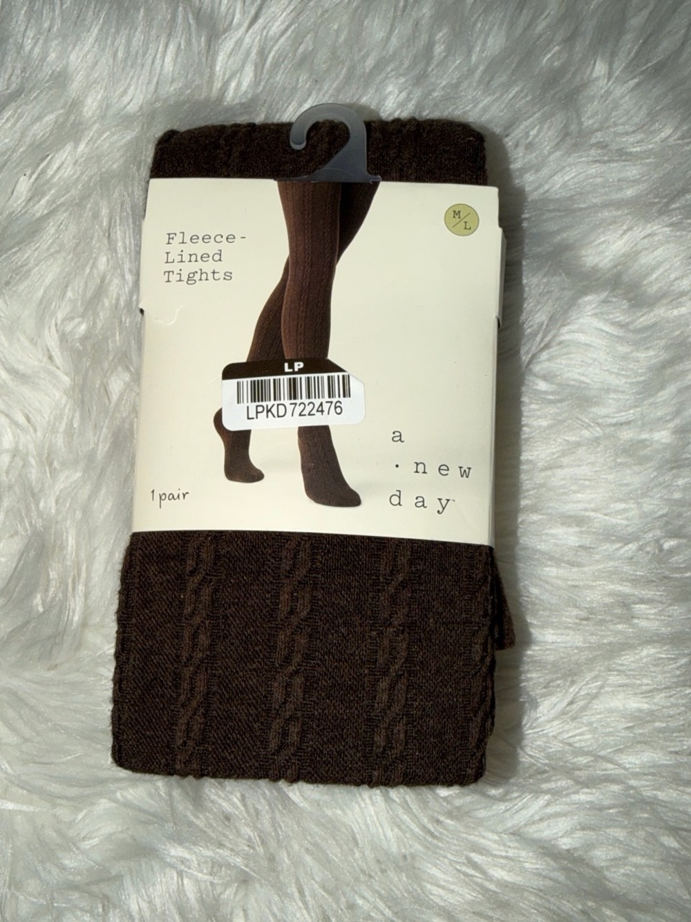 a new day Brown Cable Fleece-Lined Tights